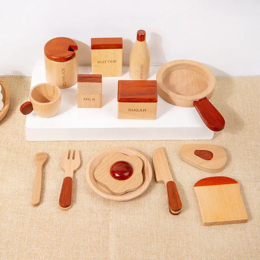 Log Food Breakfast Set Play House Simulation Kitchenware null