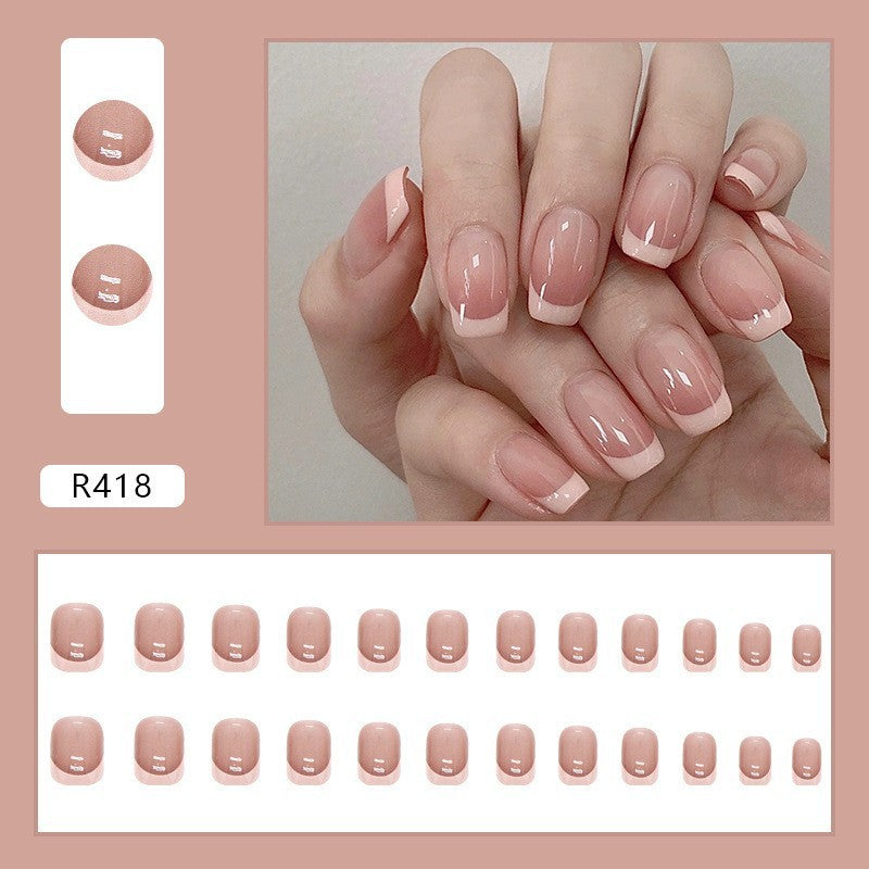 Oblique French Simple Wearing Manicure Finished Fake Nails null Oblique French Simple Wearing Manicure Finished Fake Nails Oblique French Simple Wearing Manicure Finished Fake Nails