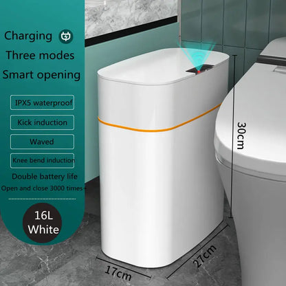 Smart Trash Can With Lid For Bedroom And Living Room Kitchen Storage Box Trash Can Induction Small Car Box Automatic Smart Dustbin Smart Trash Bin null