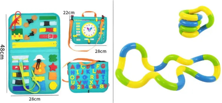 New Busy Book Children's Busy Board Dressing And Buttoning Learning Baby Early Education Preschool Sensory Learning Toy null