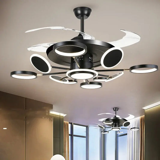 Nordic Ceiling Fans With LED Light Remote Control Ceiling null