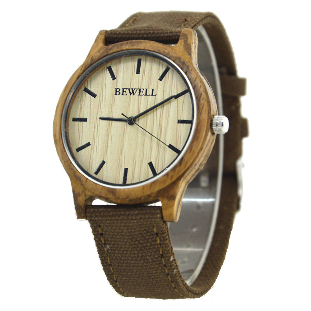 Simple canvas strap wooden watch null Simple canvas strap wooden watch