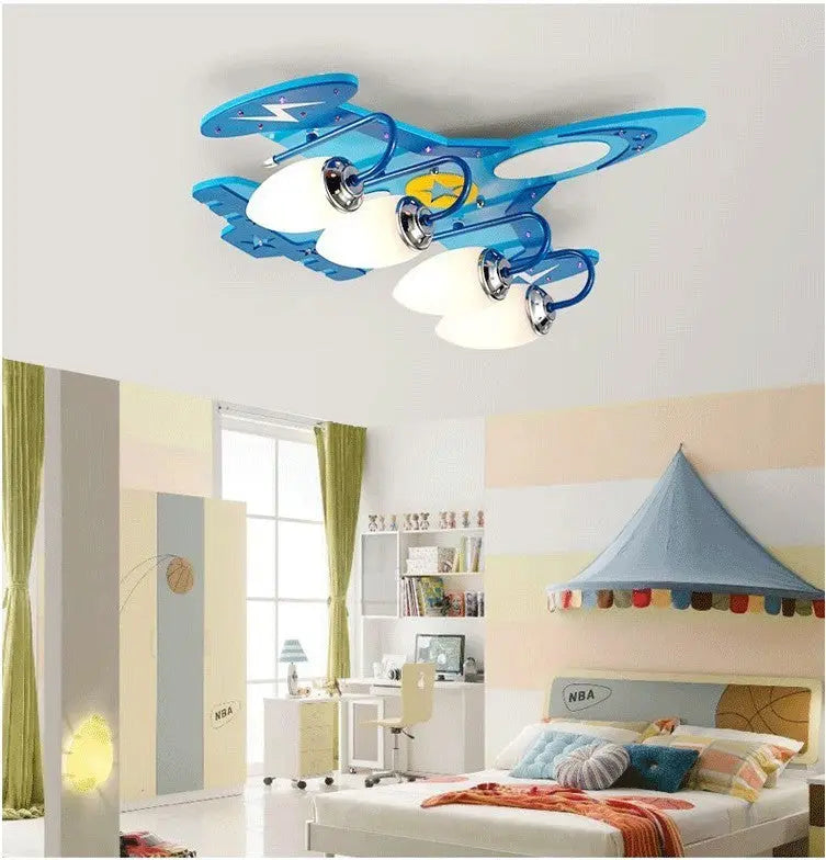 Children's Room LED Ceiling Creative Airplane Cartoon Eye Protection Lamps null