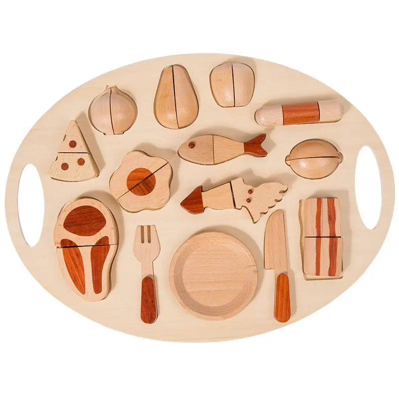 Log Food Breakfast Set Play House Simulation Kitchenware null