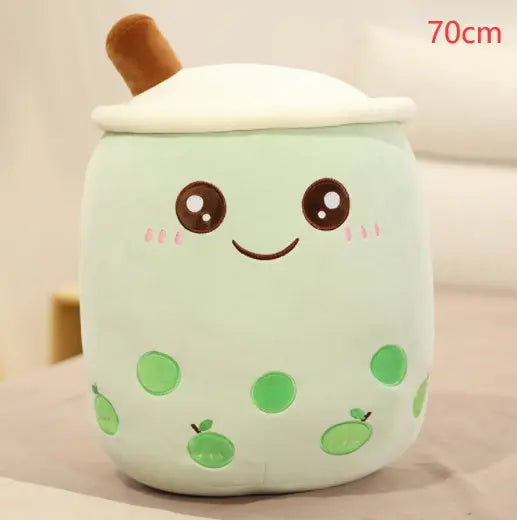 Cute Fruit Drink Plush Stuffed Soft Strawberry Milk Tea Plush Boba Tea Cup Toy Bubble Tea Pillow Cushion Kids Gift null