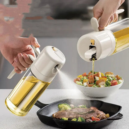 2 In 1 Oil Sprayer Bottle BBQ Cooking Oil Dispenser Olive Oil Pourers Sprayer Kitchen Baking Oil Mister Vinegar Bottle null