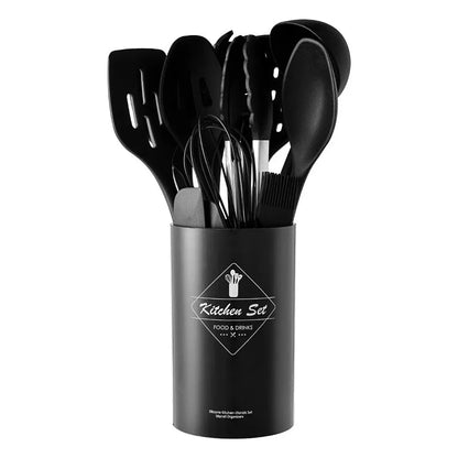 14-Piece Silicone Kitchenware With Stainless Steel Handle null