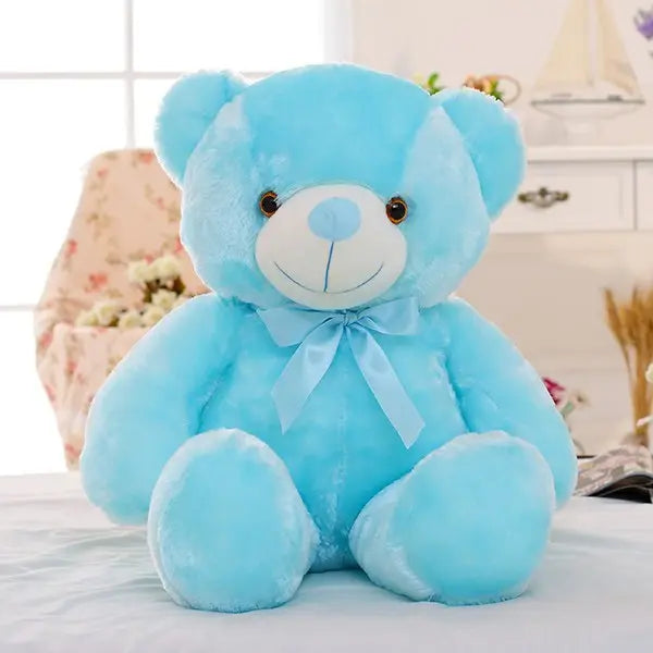 Creative Light Up LED Teddy Bear Stuffed Animals Plush Toy Colorful Glowing Christmas Gift For Kids Pillow null