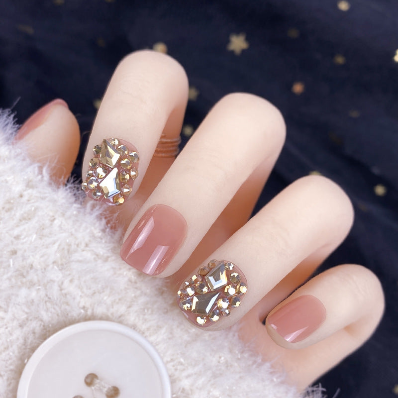 Champagne Gold Full Diamond Manicure Patches Wearing Fake Nails Finished null Champagne Gold Full Diamond Manicure Patches Wearing Fake Nails Finished Champagne Gold Full Diamond Manicure Patches Wearing Fake Nails Finished