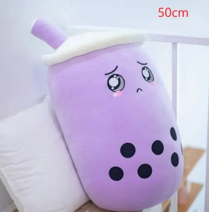 Cute Fruit Drink Plush Stuffed Soft Strawberry Milk Tea Plush Boba Tea Cup Toy Bubble Tea Pillow Cushion Kids Gift null