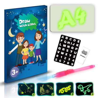 Educational Toy Drawing Pad 3D Magic 8 Light Effects Puzzle Board Sketchpad null