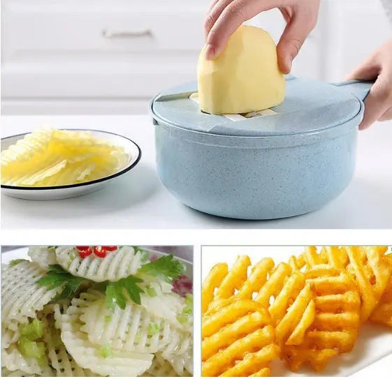 8 In 1 Mandoline Slicer Vegetable Slicer Potato Peeler Carrot Onion Grater With Strainer Vegetable Cutter Kitchen Accessories null