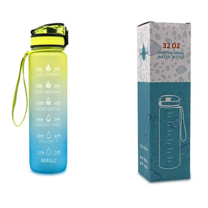 1L Tritan Water Bottle With Time Marker Bounce Cover Motivational Water Bottle Cycling Leakproof Cup For Sports Fitness Bottles null