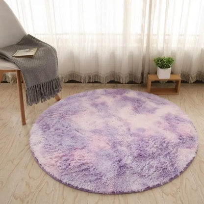 Fluffy Round Rug Carpets For Living Room Decor Faux Fur Carpet Kids Room Long Plush Rugs For Bedroom Shaggy Area Rug Modern Mat null