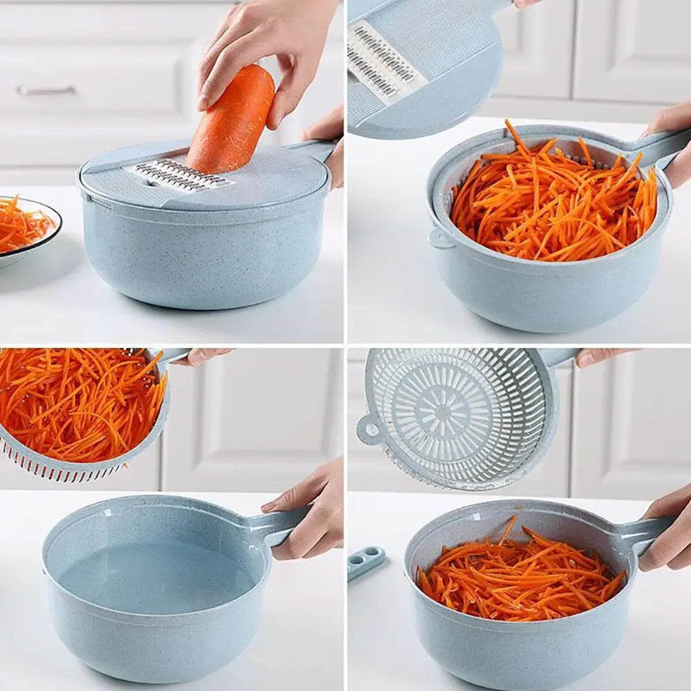 8 In 1 Mandoline Slicer Vegetable Slicer Potato Peeler Carrot Onion Grater With Strainer Vegetable Cutter Kitchen Accessories null