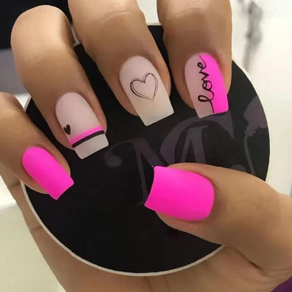 Manicure Valentine's Day Fake Nails Love null Manicure Valentine's Day Fake Nails Love Manicure Valentine's Day Fake Nails Love