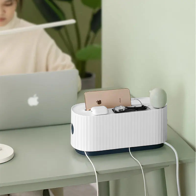 Power Strip Wire Case Cable Storage Box Anti Dust Charger Socket Organizer Network Line Storage Bin Charger Wire Management null