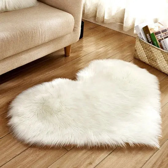 Plush Heart Shaped Carpet Non-Slip Mat Fluffy Rug Floor Mat Blanket Sofa Cushion Foot Pad Carpets For Living Room Home Decor null