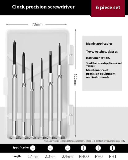 Multifunctional Dual-use Screwdriver Set For Small Cross Clocks null