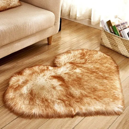 Plush Heart Shaped Carpet Non-Slip Mat Fluffy Rug Floor Mat Blanket Sofa Cushion Foot Pad Carpets For Living Room Home Decor null