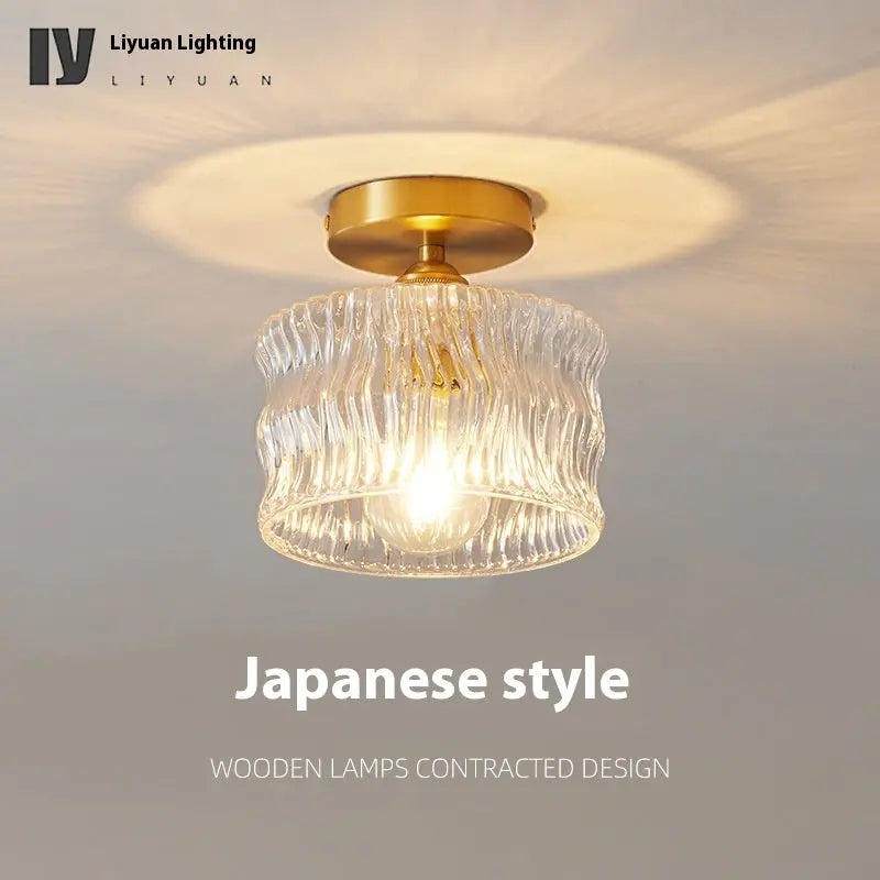 Brass Glass Ceiling Lamp Corridor Ceiling Lamp null