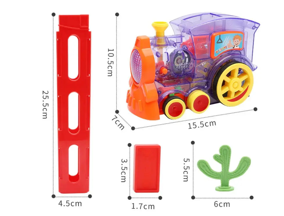 Domino Train Toys Baby Toys Car Puzzle Automatic Release Licensing Electric Building Blocks Train Toy null