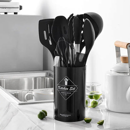 14-Piece Silicone Kitchenware With Stainless Steel Handle null