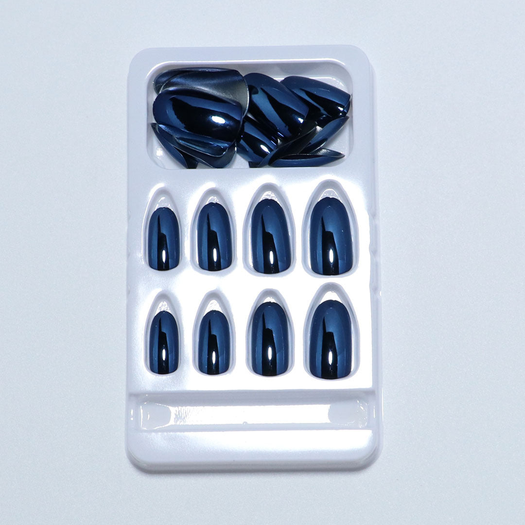 Electroplating Fake Nails Blue Wearable Removable null Electroplating Fake Nails Blue Wearable Removable Electroplating Fake Nails Blue Wearable Removable