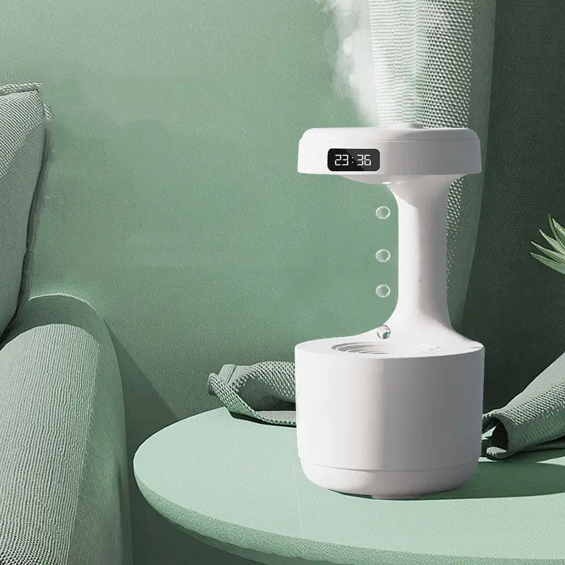 Bedroom Anti-Gravity Humidifier With Clock Water Drop Backflow Aroma Diffuser Large Capacity Office Bedroom Mute Heavy Fog Household Sprayer null