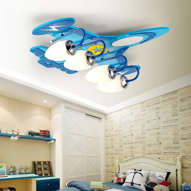 Children's Room LED Ceiling Creative Airplane Cartoon Eye Protection Lamps null