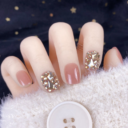 Champagne Gold Full Diamond Manicure Patches Wearing Fake Nails Finished null Champagne Gold Full Diamond Manicure Patches Wearing Fake Nails Finished Champagne Gold Full Diamond Manicure Patches Wearing Fake Nails Finished