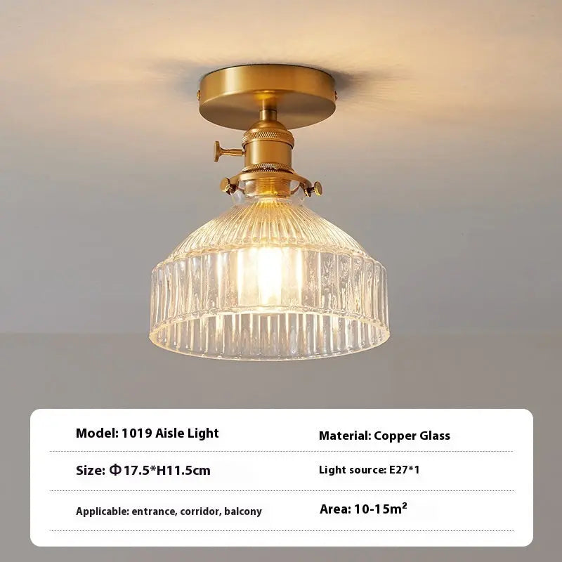 Brass Glass Ceiling Lamp Corridor Ceiling Lamp null