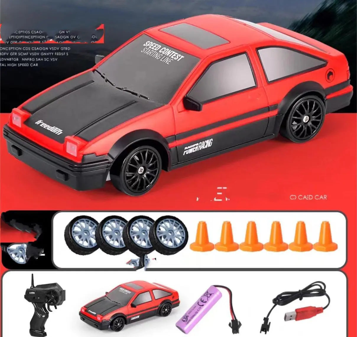 2.4G Drift Rc Car 4WD RC Drift Car Toy Remote Control GTR Model AE86 Vehicle Car RC Racing Car Toy For Children Christmas Gifts null