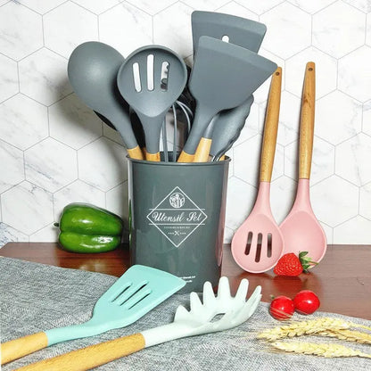 New silicone kitchenware with wooden handle null