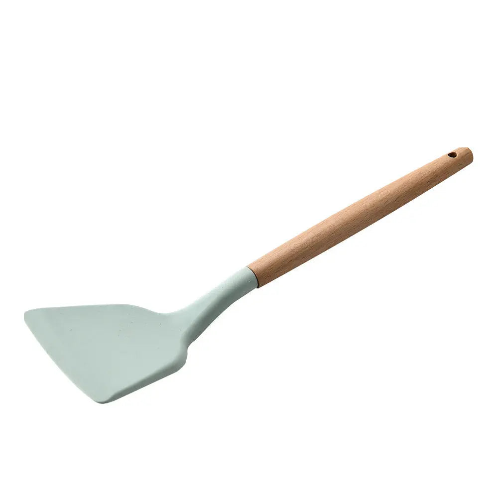 Silicone Kitchenware With Wooden Handle null