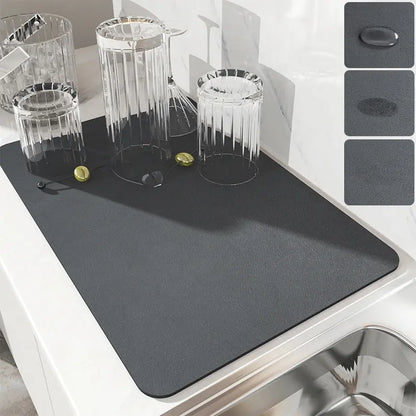 Skin Drain Pad Rubber Dish Drying Mat Super Absorbent Drainer Mats Tableware Bottle Rugs Kitchen Dinnerware Placemat null