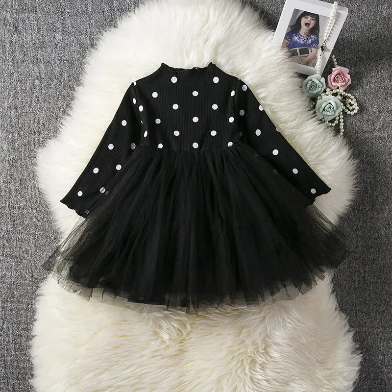 Baby Girls Spring Winter Long Sleeve Tutu Lace Dresses Infantil Newborn 1st Birthday Party Clothes Christening Gown Casual Wear null