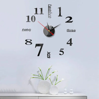 3D Decorative Clock Acrylic Digital Mirror Hanging Clocks null