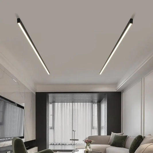 Long Open-mounted Linear Simple Background Wall Living Room Ceiling Lamp Lighting null