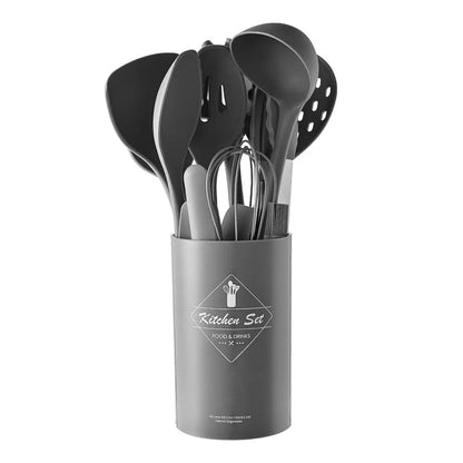 14-Piece Silicone Kitchenware With Stainless Steel Handle null