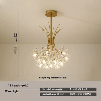 Simple Dandelion Crystal Chandelier Bedroom Lamps null