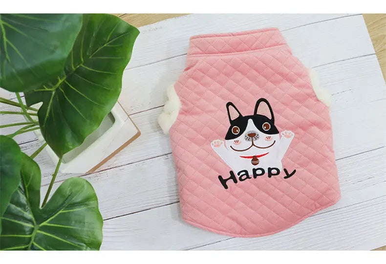 Dog Vest Plush Thickened Candy Color New Year''s Clothing null