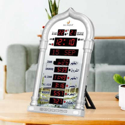 Alarm Clock Perpetual Calendar Gold Silver Black Wall Clocks null