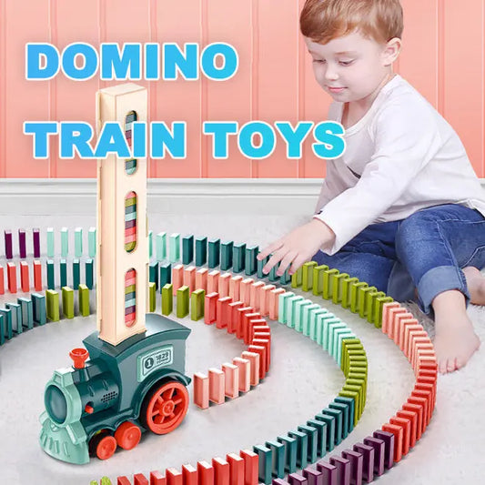 Domino Train Toys Baby Toys Car Puzzle Automatic Release Licensing Electric Building Blocks Train Toy null