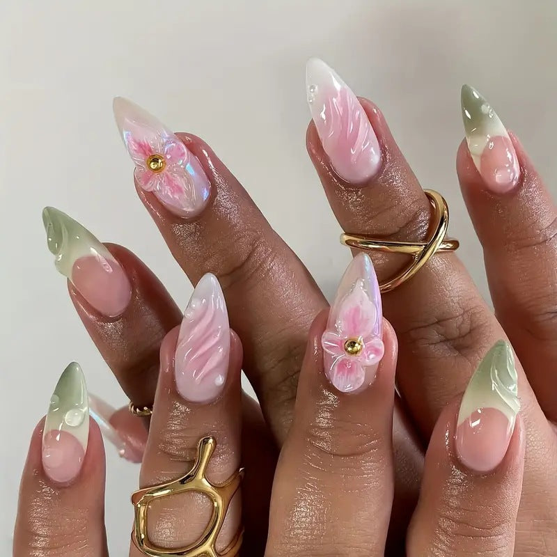 Sweet Pure Flower Wearing Armor Removable Fake Nails null Sweet Pure Flower Wearing Armor Removable Fake Nails Sweet Pure Flower Wearing Armor Removable Fake Nails