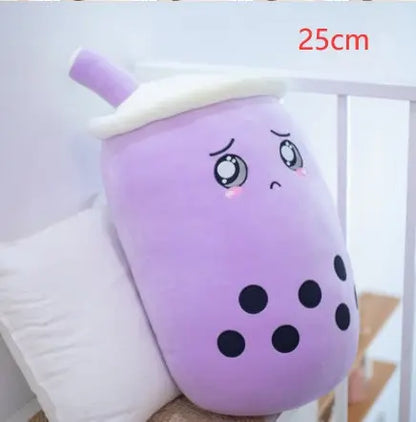 Cute Fruit Drink Plush Stuffed Soft Strawberry Milk Tea Plush Boba Tea Cup Toy Bubble Tea Pillow Cushion Kids Gift null