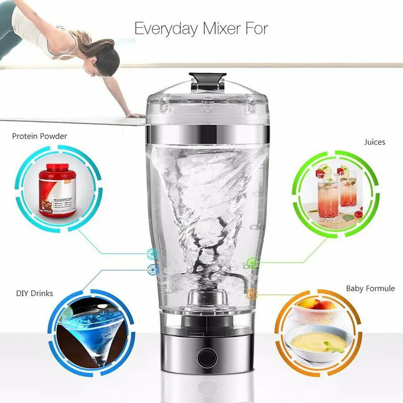 Electric Protein Shake Stirrer USB Shake Bottle Milk Coffee Blender Kettle Sports And Fitness Charging Electric Shaker Cup null