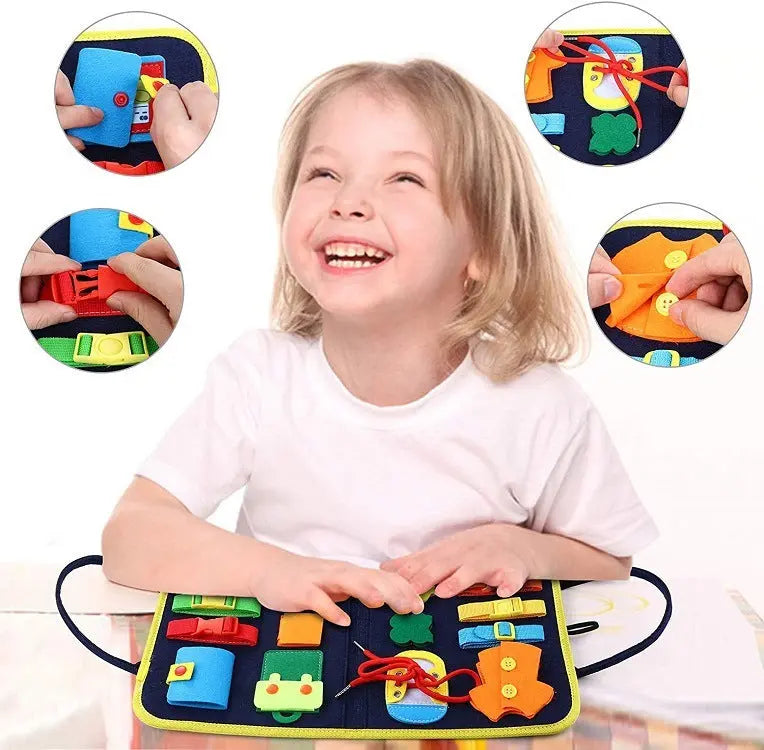 New Busy Book Children's Busy Board Dressing And Buttoning Learning Baby Early Education Preschool Sensory Learning Toy null