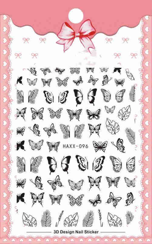 Black Butterfly Nails Stickers Decals White Flower Adhesive Manicure null Black Butterfly Nails Stickers Decals White Flower Adhesive Manicure Black Butterfly Nails Stickers Decals White Flower Adhesive Manicure