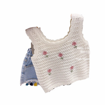 Hollow Children Straps Baby Thin Vest Children's Clothing null